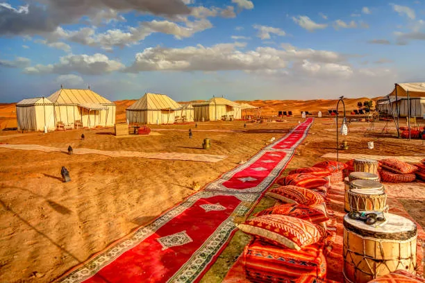 3 days desert tour from Marrakech -excursion de 3 Dias al desierto de merzouga- Erg Chebbi, Morocco A luxury camp in the Moroccan Sahara Desert near Erg Chebbi - 6 days Fes desert tour via Merzouga